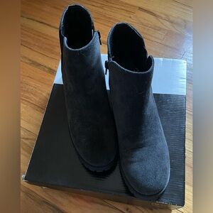 B52 by Bullboxer suede booties, charcoal grey, size 8. New in box.